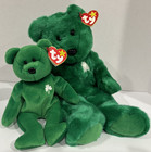Set  Ty Beanie Buddy   Ty Original Beanie Baby  erin  Plush Emerald Green Bears