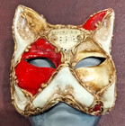 Venetian Cat Carnival Mardi Gras Wall Deco Mask Masquerade Paper Mache Costume