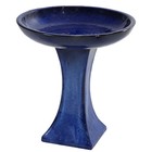 Nantes Blue Ceramic Bird Bath - 16  H By Sunnydaze