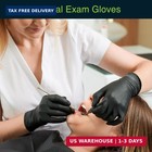 Fifthpulse Black Vinyl Disposable Gloves - Powder And Latex Free Medical Exam