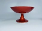 Lot Of 2 Emalox Norway Vintage Danish Enamel Metal Red Pedestal Bowl   Sm Bowl