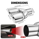 For Chevy Corvette C6 2 5  In 3 5   Out 9 5  Long Double Wall Exhaust Dual Tip