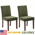 Dining Chairs Set Of 2 Button Tufted Parsons Chairs Wood Legs And Padded Seat