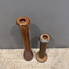 Vintage Wooden Industrial Textile Metal And Wood Mill Bobbin Spool Lot Of 2