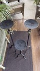 Vintage Twisted Basket Wrought Iron Pillar Candle Holders 2 35   -1 25    3 candles