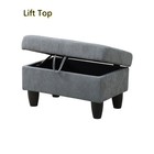 29  Storage Ottoman Bench With Lift Top For Home Office  Flannel  Dark Gray