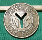 Nyc New York City Transit Authority Subway Token  Large Y Cut Out  Lot  139