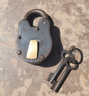 Antique Look Heavy Duty Iron Lock With Keys - 3  Iron Jailer Padlock With Keys