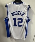 Youth men Boozer 12 Basketball Jersey White Blue Retro Navy Stitched Custom Name