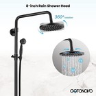 Exposed Shower Faucet Set 8   Rainfall Shower Head Wall Mount W clawfoot Tub Tap