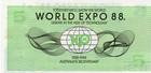Banknote Australia 5 Dollars Expo  88