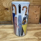 Vintage Ceramic Umbrella Holder Painted W colorful Umbrellas