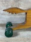 1930s French Handmade Wooden Pull Horse Toy Wheels Leather 