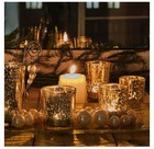 Glass Candle Jars-10oz  Candle Jars Pck Of 12 With Bamboo Lid Gold Speck Colors 