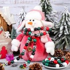 200 Pcs Christmas Wooden Beads Buffalo Plaid Beads For Crafts - Fresh Style