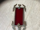Antique Cast Iron Weathervane  Lightning Rod Arrow  Ruby Red  Glass  Old