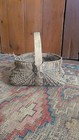 Antique Early Primitive Small Wood Splint Handmade Buttocks Basket 6 5  Patina