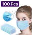 50 100 Pcs Black blu Face Mask Mouth   Nose Protector Respirator Masks Us Seller