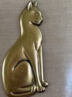 Vintage Xl Raw Brass Sitting Cat Stamping 2 5    Art Deco Style Flat Back Nos Find