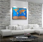 Scratch Off World Travel Map Poster - Us States Outlined 24 x32  Blue Background