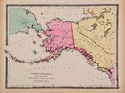 1872 Alaska  Map Original  15x11  Large Antique Townships Aleutian Islands