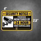 4-pack Security Camera Notice 24 Hour Video Surveillance Stickers Vinyl Decals