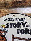 Vintage Smokey Bear Porcelain Sign Old Forest Service National Park Prevent Fire