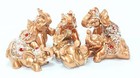Set Of 6 Gold Lucky Elephants Statues Feng Shui Figurine Home Decor Gift