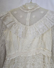 Vtg 1970s J C Penney Wedding Gown Victorian Style Lace Ruffled Sz 9-10 Read