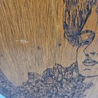 Antique Flemish Art Gibson Girl Pyrography Art Nouveau Wood Burning Portrait 