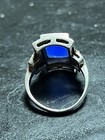 Vtg art Deco Design Sterling  Purple   Marcasite Ring  Sz 6 5 Missing Stones