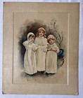 Antique Rare Victorian Harriet M Bennett  a New Years Song  Chromolithograph