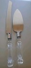 Silver Clear Knife And Server Crystal Handles Cake Serving Set Wedding Supplies