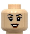 Lego New Light Nougat Minifigure Head Dual Sided Female Black Eyebrows Part