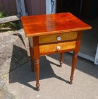 Antique Cherry And Tiger Maple Two Drawer Stand 1860s