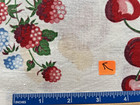  vintage Feed Sack  1930-50s Assorted Fruits Red Blue On White 43 l X 37 w