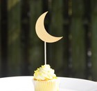 Gold Crescent Moon Eid Cupcake Toppers And Party Picks  12 Pack 