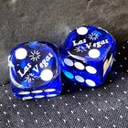 Jumbo Large Las Vegas Lucky Blue Dice Set     High Rollers     Sin City Souvenir