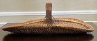 Antique 19th Century Large Chinese Rice Harvesting Gathering Willow Woven Basket
