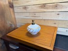 Vintage Irice West Germany Milk Glass Perfume Atomizer Gold Scroll Vanity