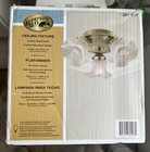 Hampton Bay Celing Fixture Antique Brass Finish Frosted Tulip Glass Shades