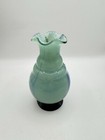 Vintage Hand-blown Art Glass Vase With Blue   Green Swirl Design - Unique Decor