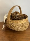 Antique White Oak Splint Buttocks Basket Primitive Appalachian Egg Gathering