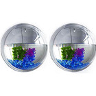 2pack 5 9   Wall Mounted Clear Acrylic Round Fish Tank Flower Pot Vase 