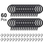 30pcs Metal Drapery Rings Curtain Hanging Rings And 30pcs Metal Curtain Pin Hook