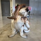 Vintage Norcrest Bassett Hound Dog Figurine Scratching Ear