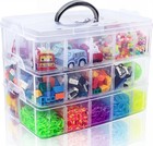 30-compartment Stackable Container - 3 Tier Clear Craft Organizer For On-the-go
