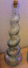 Vintage Glass Wine Decanter Bottle With Twisted Swirl Cork Stopper Spain
