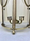 Vintage Antique Brass And Bent Glass Candle Wall Sconce Hollywood Regency 15 