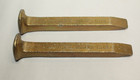 Vintage Railroad Spike Lot 4 Armco Steel   Painted Gold Spikes